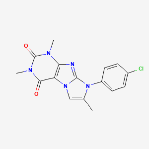 molecular formula C16H14ClN5O2 B2714121 8-(4-氯苯基)-1,3,7-三甲基-1H-咪唑并[2,1-f]嘌呤-2,4(3H,8H)-二酮 CAS No. 893367-12-9