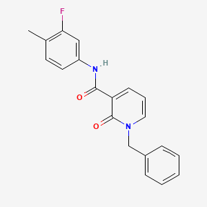 molecular formula C20H17FN2O2 B2714123 1-benzyl-N-(3-fluoro-4-methylphenyl)-2-oxo-1,2-dihydropyridine-3-carboxamide CAS No. 946353-41-9