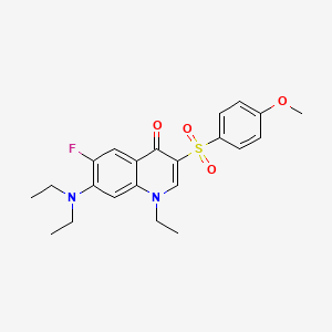 molecular formula C22H25FN2O4S B2714124 7-(diethylamino)-1-ethyl-6-fluoro-3-((4-methoxyphenyl)sulfonyl)quinolin-4(1H)-one CAS No. 892773-00-1