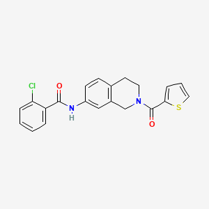 2-chloro-N-(2-(thiophene-2-carbonyl)-1,2,3,4-tetrahydroisoquinolin-7-yl)benzamide