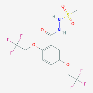 molecular formula C12H12F6N2O5S B2714127 N'-[2,5-bis(2,2,2-trifluoroethoxy)benzoyl]methanesulfonohydrazide CAS No. 477864-01-0