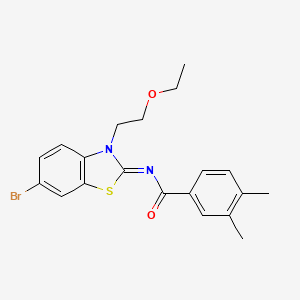 (Z)-N-(6-bromo-3-(2-ethoxyethyl)benzo[d]thiazol-2(3H)-ylidene)-3,4-dimethylbenzamide