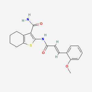 molecular formula C19H20N2O3S B2714131 (E)-2-(3-(2-甲氧基苯基)丙烯酰胺基)-4,5,6,7-四氢苯并[b]噻吩-3-羧酰胺 CAS No. 651009-35-7