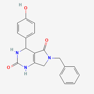 molecular formula C19H17N3O3 B2714132 6-benzyl-4-(4-hydroxyphenyl)-3,4,6,7-tetrahydro-1H-pyrrolo[3,4-d]pyrimidine-2,5-dione CAS No. 899736-41-5
