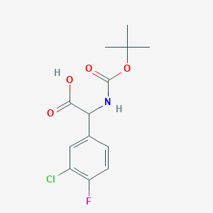 molecular formula C13H15ClFNO4 B2714136 3-氯-α-(Boc-氨基)-4-氟苯乙酸 CAS No. 1038817-56-9