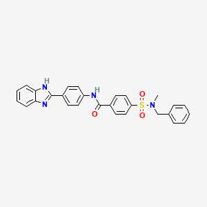 molecular formula C28H24N4O3S B2714137 N-(4-(1H-benzo[d]imidazol-2-yl)phenyl)-4-(N-benzyl-N-methylsulfamoyl)benzamide CAS No. 683767-41-1