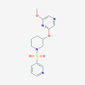molecular formula C15H18N4O4S B2714138 2-Methoxy-6-((1-(pyridin-3-ylsulfonyl)piperidin-3-yl)oxy)pyrazine CAS No. 2034482-07-8