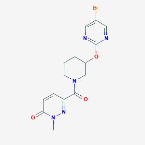 molecular formula C15H16BrN5O3 B2714150 6-(3-((5-bromopyrimidin-2-yl)oxy)piperidine-1-carbonyl)-2-methylpyridazin-3(2H)-one CAS No. 2034529-30-9