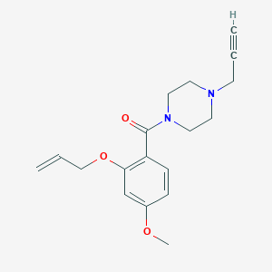 molecular formula C18H22N2O3 B2714166 (4-甲氧基-2-丙-2-烯氧基苯基)-(4-丙-2-炔基哌嗪-1-基)甲酮 CAS No. 1645539-21-4