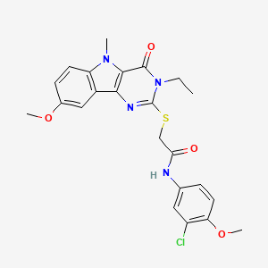 molecular formula C23H23ClN4O4S B2714168 7-环庚基-6-({[3-(3-甲基苯基)-1,2,4-噁二唑-5-基]甲基}硫基)[1,3]二氧杂环己酮-8(7H)-酮 CAS No. 1112301-18-4