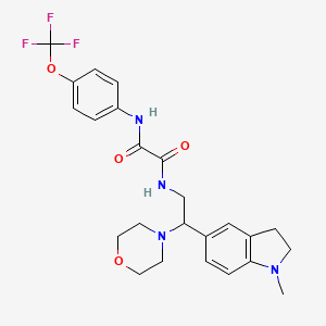 molecular formula C24H27F3N4O4 B2714174 N1-(2-(1-甲基吲哚-5-基)-2-吗啉基乙基)-N2-(4-(三氟甲氧基)苯基)草酰胺 CAS No. 921924-47-2