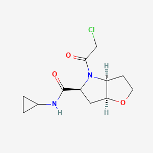 (3As,5S,6aS)-4-(2-chloroacetyl)-N-cyclopropyl-2,3,3a,5,6,6a-hexahydrofuro[3,2-b]pyrrole-5-carboxamide