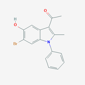molecular formula C17H14BrNO2 B271418 1-(6-bromo-5-hydroxy-2-methyl-1-phenyl-1H-indol-3-yl)ethanone 