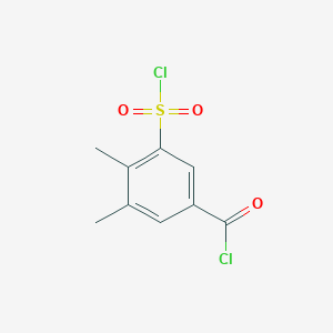 molecular formula C9H8Cl2O3S B2714181 3-(Chlorosulfonyl)-4,5-dimethylbenzoyl chloride CAS No. 1603443-25-9