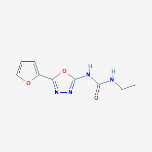 molecular formula C9H10N4O3 B2714183 1-Ethyl-3-(5-(furan-2-yl)-1,3,4-oxadiazol-2-yl)urea CAS No. 1208388-49-1