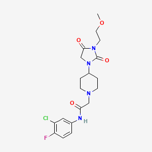 molecular formula C19H24ClFN4O4 B2714185 N-(3-chloro-4-fluorophenyl)-2-(4-(3-(2-methoxyethyl)-2,4-dioxoimidazolidin-1-yl)piperidin-1-yl)acetamide CAS No. 2176270-28-1