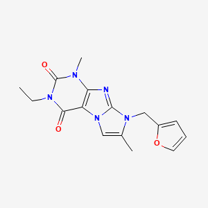 molecular formula C16H17N5O3 B2714187 2-乙基-6-(呋喃-2-基甲基)-4,7-二甲基嘌呤并[7,8-a]咪唑-1,3-二酮 CAS No. 887454-47-9