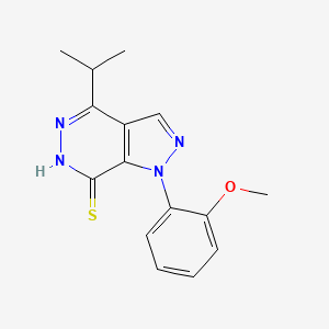 molecular formula C15H16N4OS B2714193 4-异丙基-1-(2-甲氧基苯基)-1H-吡唑并[3,4-d]吡啶-7-硫醇 CAS No. 1105198-11-5