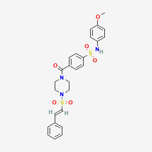 N-(4-methoxyphenyl)-4-[4-[(E)-2-phenylethenyl]sulfonylpiperazine-1-carbonyl]benzenesulfonamide