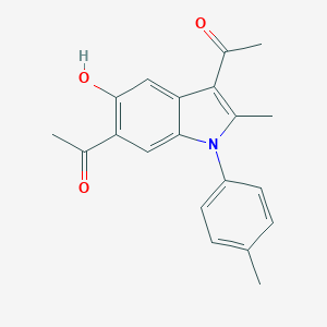 molecular formula C20H19NO3 B271421 1-(4-Methylphenyl)-2-methyl-3,6-diacetyl-1H-indole-5-ol 