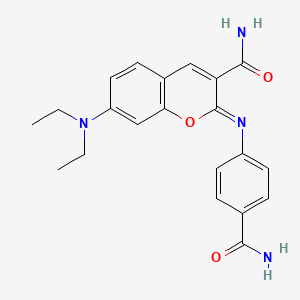 2-(4-Carbamoylphenyl)imino-7-(diethylamino)chromene-3-carboxamide