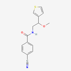 molecular formula C15H14N2O2S B2714212 4-氰基-N-(2-甲氧基-2-(噻吩-3-基)乙基)苯甲酰胺 CAS No. 1448123-57-6