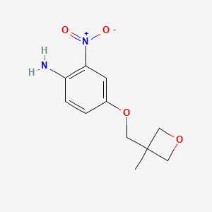 molecular formula C11H14N2O4 B2714216 4-((3-Methyloxetan-3-yl)methoxy)-2-nitroaniline CAS No. 816463-36-2