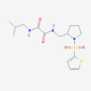 molecular formula C15H23N3O4S2 B2714219 N1-isobutyl-N2-((1-(thiophen-2-ylsulfonyl)pyrrolidin-2-yl)methyl)oxalamide CAS No. 896282-59-0
