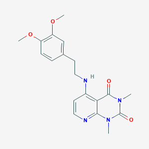 molecular formula C19H22N4O4 B2714224 5-((3,4-二甲氧基苯乙基)氨基)-1,3-二甲基吡啶[2,3-d]嘧啶-2,4(1H,3H)-二酮 CAS No. 942008-38-0