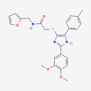 molecular formula C25H25N3O4S B2714230 2-((2-(3,4-dimethoxyphenyl)-5-(p-tolyl)-1H-imidazol-4-yl)thio)-N-(furan-2-ylmethyl)acetamide CAS No. 901233-92-9
