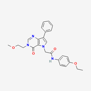 molecular formula C25H26N4O4 B2714234 N-(4-ethoxyphenyl)-2-[3-(2-methoxyethyl)-4-oxo-7-phenyl-3,4-dihydro-5H-pyrrolo[3,2-d]pyrimidin-5-yl]acetamide CAS No. 1251584-90-3