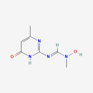 molecular formula C7H10N4O2 B2714236 (E)-N-hydroxy-N-methyl-N'-(4-methyl-6-oxo-1,6-dihydropyrimidin-2-yl)methanimidamide CAS No. 338400-04-7