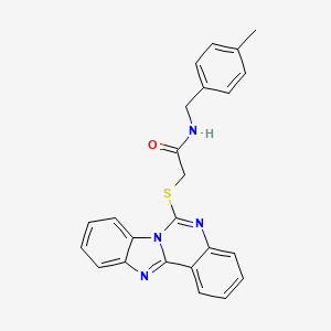 molecular formula C24H20N4OS B2714243 2-(benzimidazo[1,2-c]quinazolin-6-ylthio)-N-(4-methylbenzyl)acetamide CAS No. 804484-75-1