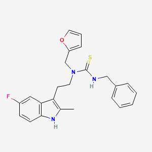 molecular formula C24H24FN3OS B2714245 3-benzyl-1-(2-(5-fluoro-2-methyl-1H-indol-3-yl)ethyl)-1-(furan-2-ylmethyl)thiourea CAS No. 851970-61-1