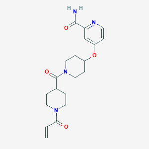 molecular formula C20H26N4O4 B2714246 4-[1-(1-Prop-2-enoylpiperidine-4-carbonyl)piperidin-4-yl]oxypyridine-2-carboxamide CAS No. 2361807-08-9