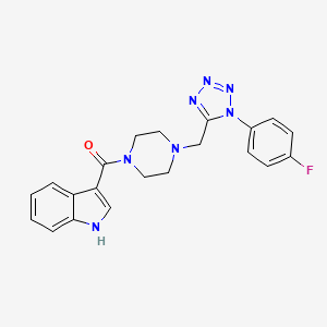 molecular formula C21H20FN7O B2714251 (4-((1-(4-fluorophenyl)-1H-tetrazol-5-yl)methyl)piperazin-1-yl)(1H-indol-3-yl)methanone CAS No. 1040675-85-1