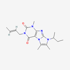 (E)-3-(but-2-en-1-yl)-8-(sec-butyl)-1,6,7-trimethyl-1H-imidazo[2,1-f]purine-2,4(3H,8H)-dione