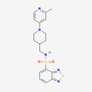 molecular formula C18H21N5O2S2 B2714258 N-((1-(2-甲基吡啶-4-基)哌啶-4-基)甲基)苯并[c][1,2,5]噻二唑-4-磺酰胺 CAS No. 2034468-53-4