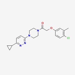molecular formula C20H23ClN4O2 B2714259 2-(4-Chloro-3-methylphenoxy)-1-(4-(6-cyclopropylpyridazin-3-yl)piperazin-1-yl)ethanone CAS No. 2034369-13-4