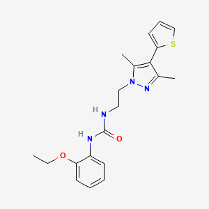 molecular formula C20H24N4O2S B2714267 1-(2-(3,5-dimethyl-4-(thiophen-2-yl)-1H-pyrazol-1-yl)ethyl)-3-(2-ethoxyphenyl)urea CAS No. 2034324-25-7