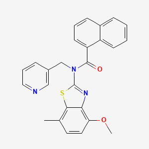 molecular formula C26H21N3O2S B2714268 N-(4-甲氧基-7-甲基苯并[2]噻唑-2-基)-N-(吡啶-3-基甲基)-1-萘酰胺 CAS No. 922806-34-6