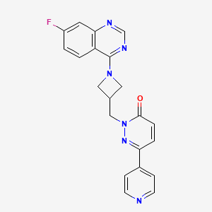 molecular formula C21H17FN6O B2714273 2-{[1-(7-氟喹唑啉-4-基)氮杂环丁烷-3-基]甲基}-6-(吡啶-4-基)-2,3-二氢吡啶并[2,3-d]嘧啶-3-酮 CAS No. 2199236-55-8
