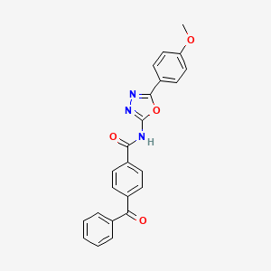 molecular formula C23H17N3O4 B2714274 4-benzoyl-N-[5-(4-methoxyphenyl)-1,3,4-oxadiazol-2-yl]benzamide CAS No. 865286-55-1