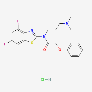 molecular formula C20H22ClF2N3O2S B2714275 N-(4,6-difluorobenzo[d]thiazol-2-yl)-N-(3-(dimethylamino)propyl)-2-phenoxyacetamide hydrochloride CAS No. 1217080-27-7