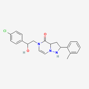 molecular formula C21H18ClN3O2 B2714276 5-[2-(4-chlorophenyl)-2-hydroxyethyl]-2-(2-methylphenyl)-4H,5H-pyrazolo[1,5-a]pyrazin-4-one CAS No. 2415628-68-9