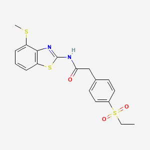 molecular formula C18H18N2O3S3 B2714277 2-(4-(ethylsulfonyl)phenyl)-N-(4-(methylthio)benzo[d]thiazol-2-yl)acetamide CAS No. 941992-85-4