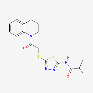 N-(5-((2-(3,4-dihydroquinolin-1(2H)-yl)-2-oxoethyl)thio)-1,3,4-thiadiazol-2-yl)isobutyramide