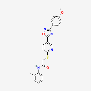 molecular formula C23H20N4O3S B2714288 2-((5-(3-(4-methoxyphenyl)-1,2,4-oxadiazol-5-yl)pyridin-2-yl)thio)-N-(o-tolyl)acetamide CAS No. 1251672-96-4