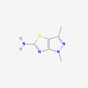 molecular formula C6H8N4S B2714293 1,3-dimethyl-1H,2H,5H-pyrazolo[3,4-d][1,3]thiazol-5-imine CAS No. 2060033-94-3