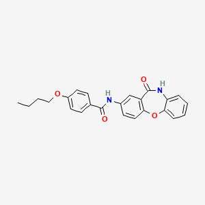 molecular formula C24H22N2O4 B2714298 4-butoxy-N-(11-oxo-10,11-dihydrodibenzo[b,f][1,4]oxazepin-2-yl)benzamide CAS No. 922029-94-5